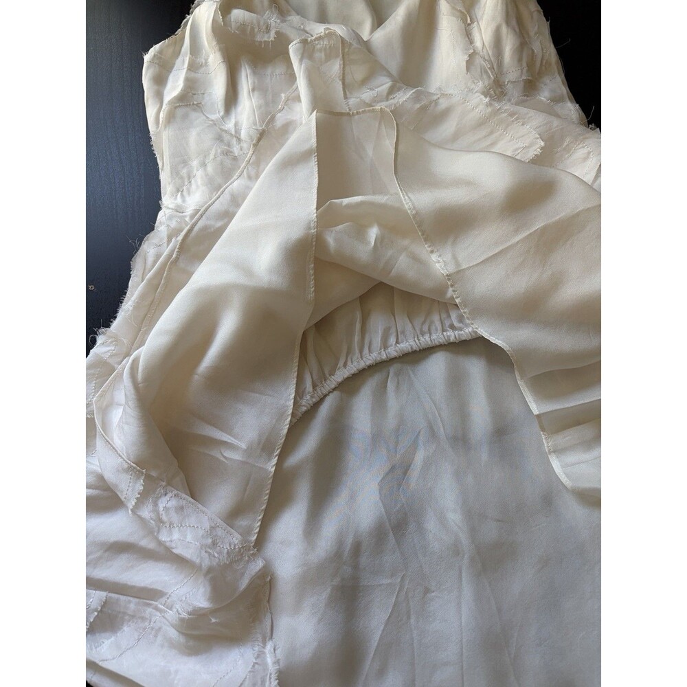 Misha 100% Silk Ivory Textured Dress Sz 8 Bridal Rehearsal Court Initiation Grad - Picture 11 of 12